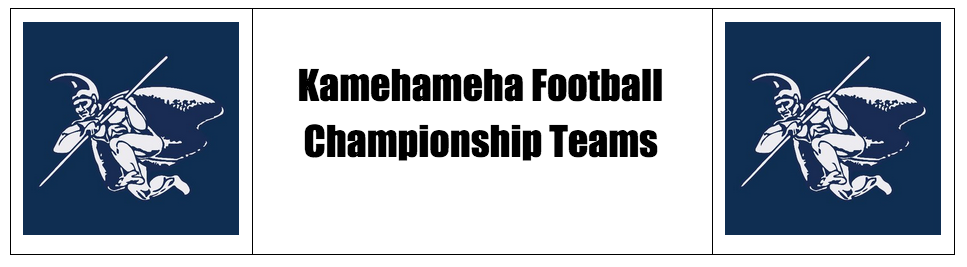 Kamehameha Warriors football championship teams