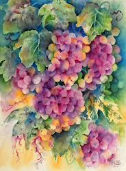 grapes watercolor paintings vineyard martha kisling fruit vine artists painting artist watercolour grape leaves water artwork colorado wine vines compliments