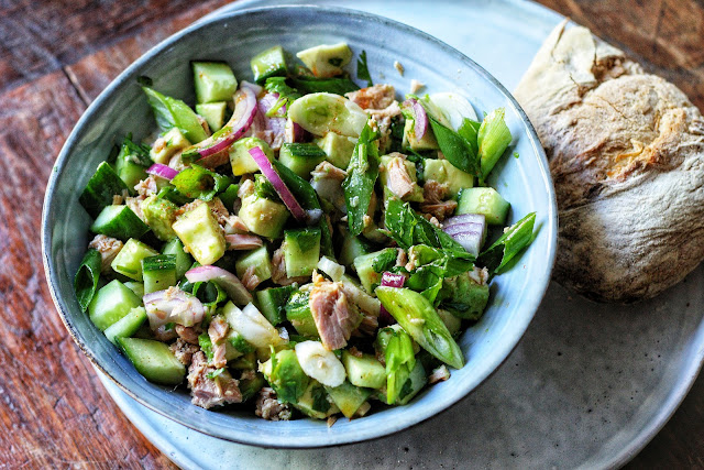 Avocado Tuna Salad with Chili Lime Dressing