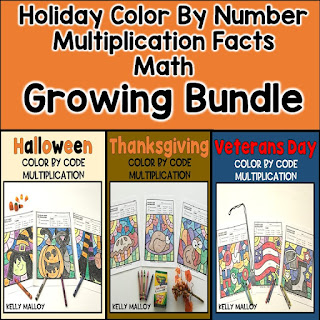 Multiplication Color By Number Holiday  Bundle