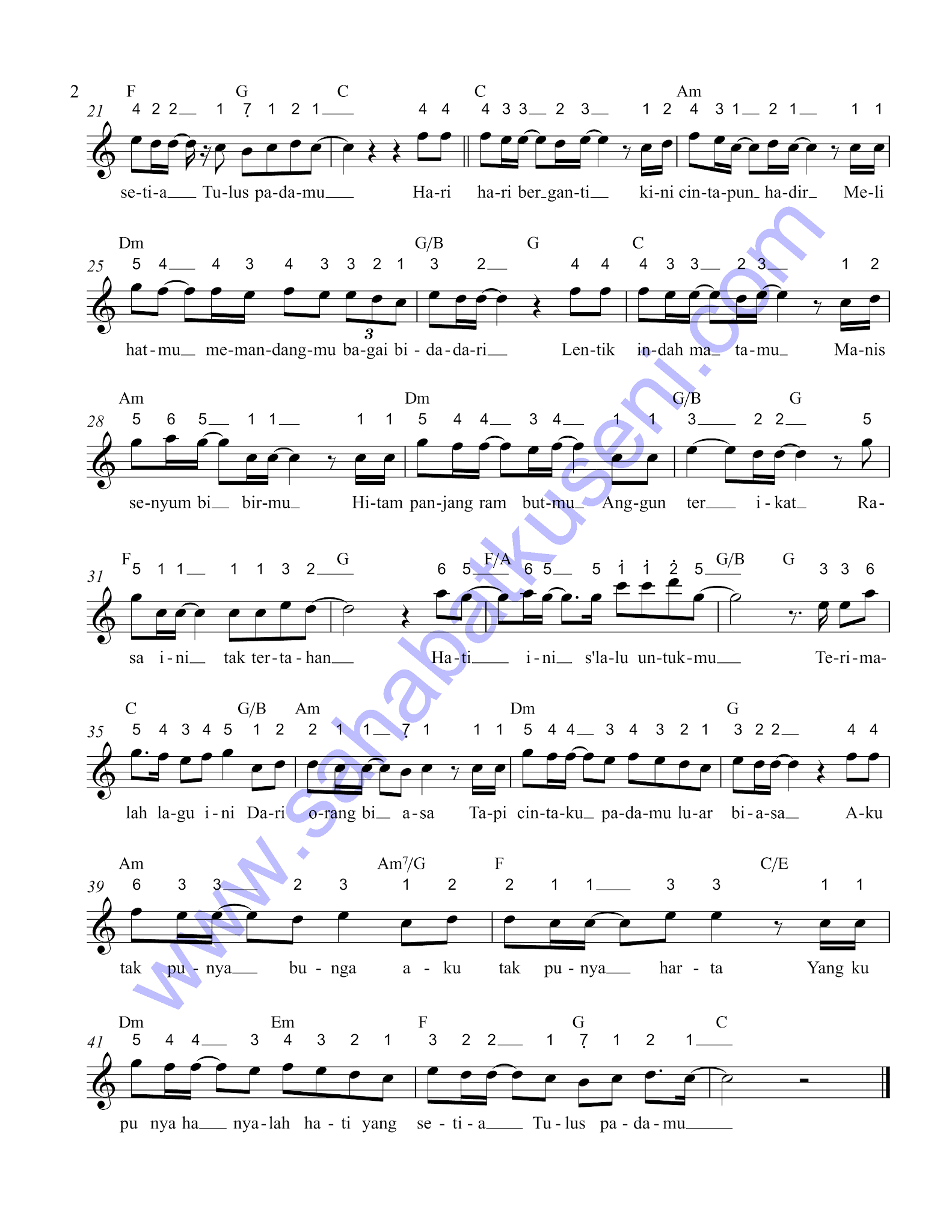cinta luar biasa piano chord 7