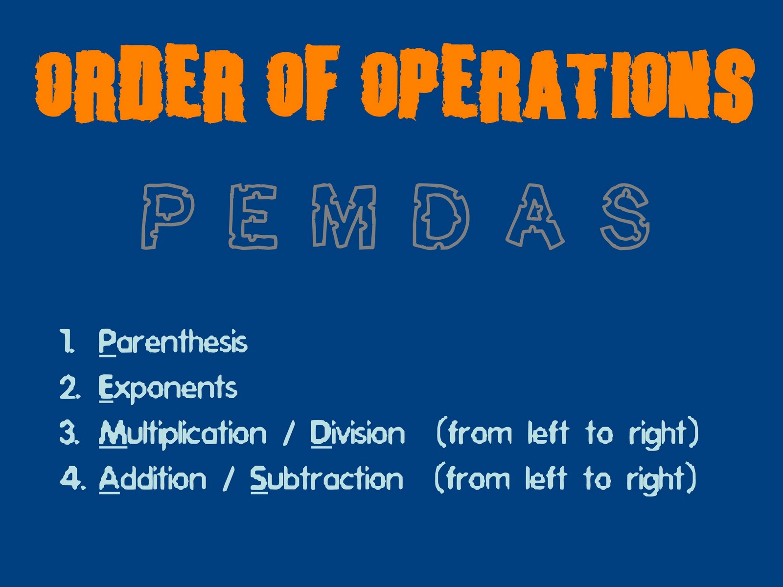 6th grade: Order of Operations