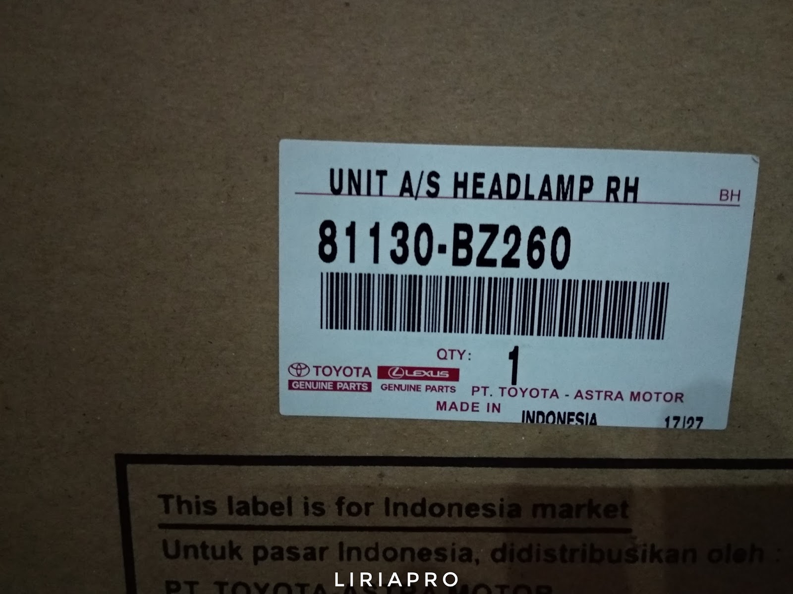 Harga dan Fisik Lampu Depan Great Xenia/Grand Avanza 2017 - Liriapro X