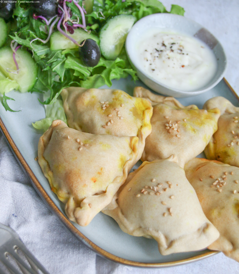 vegane Erbsen-Fenchel-Samosas