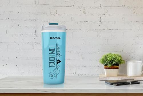 Bình Cách Nhiệt 500ml BioZone Màu Trắng Xanh