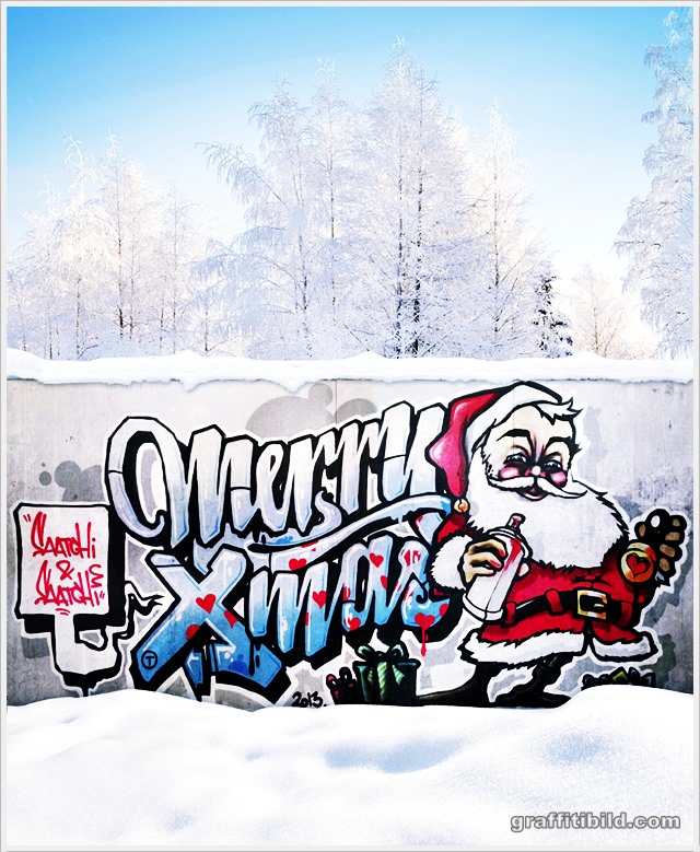 16 Frohe Weihnachten Graffiti und Street Art Bilder - Graffiti Schrift 