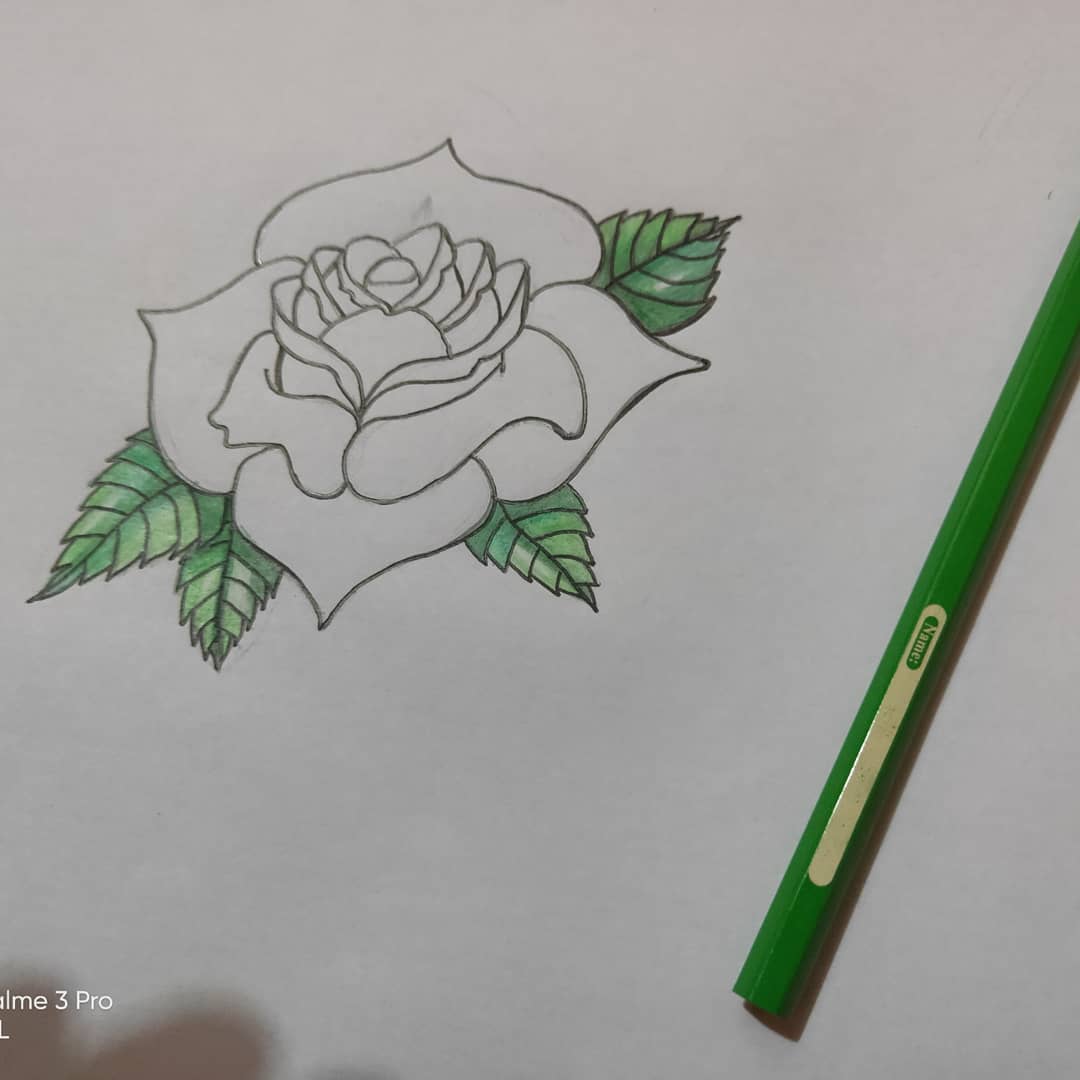 Tutorial Menggambar dan Mewarnai Bunga Mawar Dengan 6 Pensil Warna jpg (1080x1080)