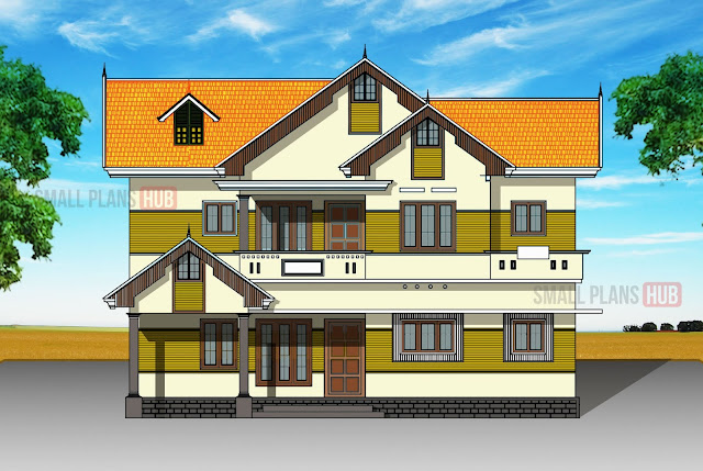 1604 Sq ft 4 Bedroom Double Floor Plan and Elevation