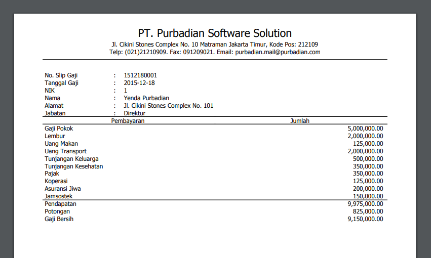 Contoh Format Slip Gaji Perangkat Desa Guru Paud