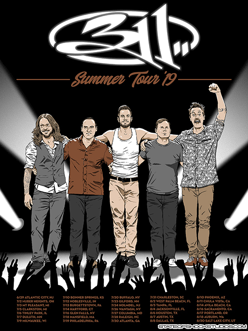INSIDE THE ROCK POSTER FRAME BLOG Darin Shock 311 Summer Tour Poster