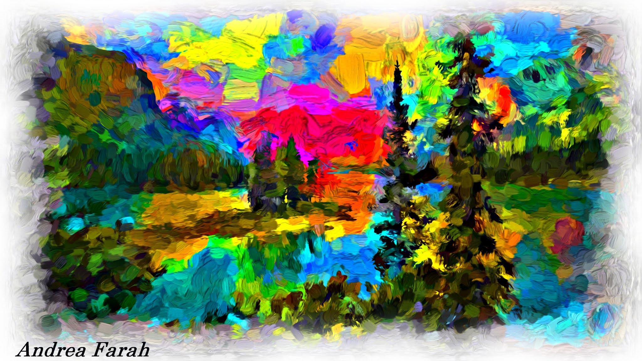 Abstract Landscape Palette Knife Painting 42