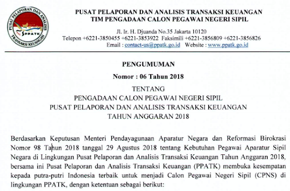 Formasi Syarat Dan Kegiatan Cpns Sentra Pelaporan Dan