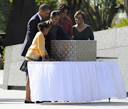 The Obama Family Attend Martin Luther King, Jr Memorial Dedication at The .