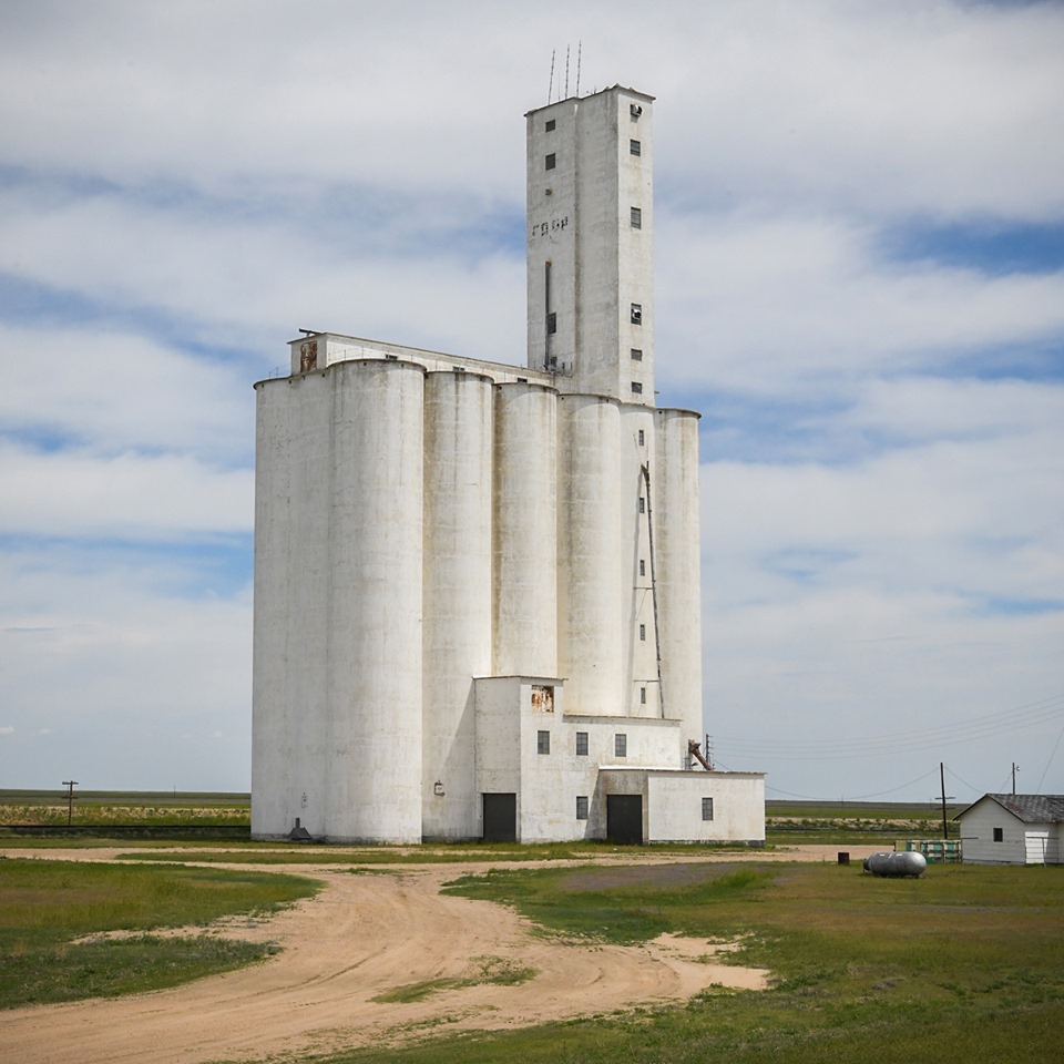 Towns and Nature Haswell, CO Grain elevator with a very tall headhouse
