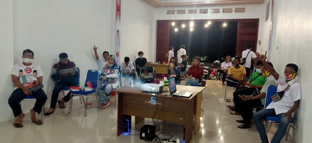 Relawan Kalteng Berkah dan Milineal Batara Squad Barito Utara, Nobar dan Yakin Akan Kemenangan Paslon 02