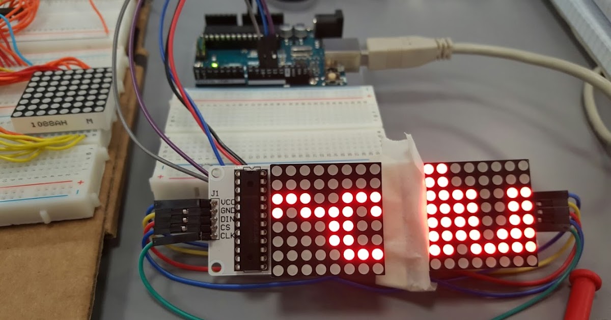 Hackerspace Tech Explorations: 8x16 LED matrix controlled by 2 MAX7219 ...