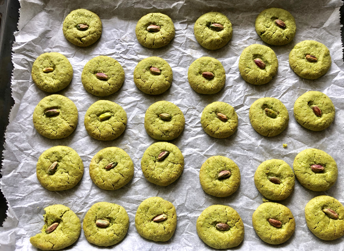Matcha and Pistachio Cookies Episode 405 Baking with Eda