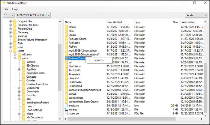recuperar archivos desde un punto de restauración del sistema