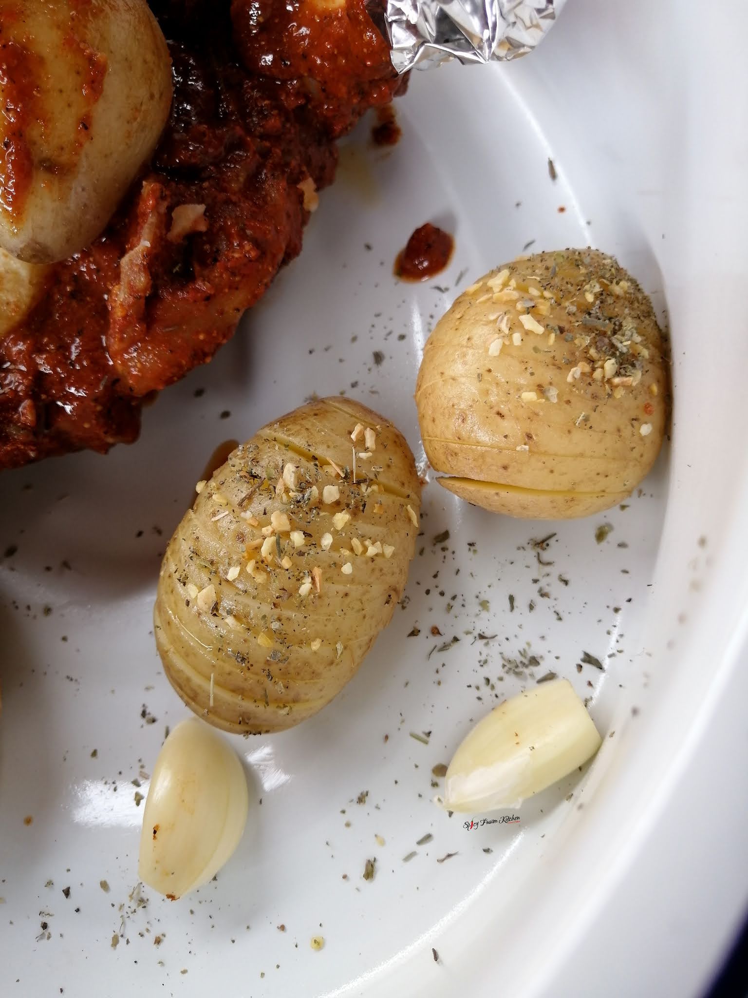 Roasted Chicken With Potato Stuffing Spicy Fusion Kitchen