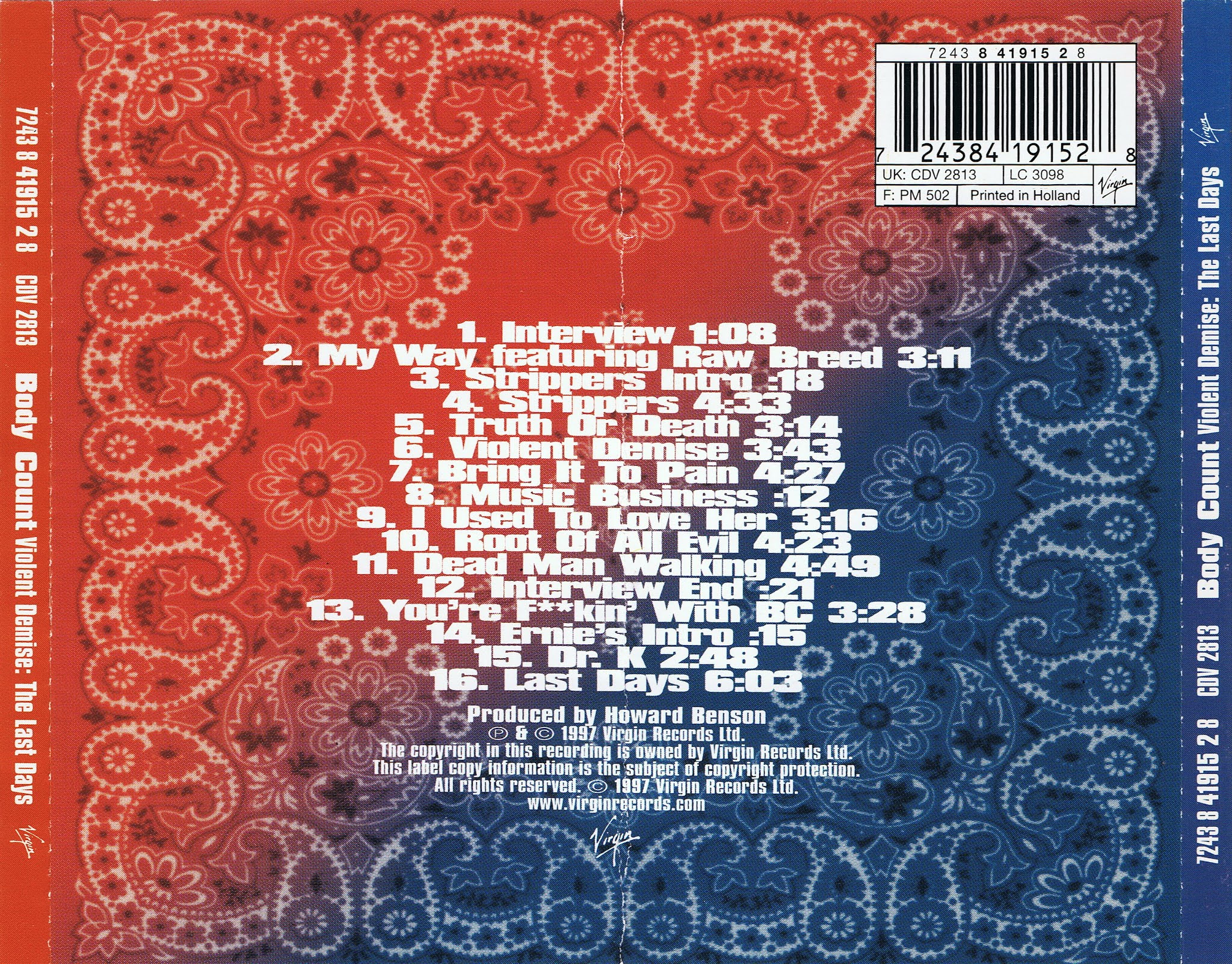 Old School Metal Music Body Count Violent Demise The Last Days (1997)