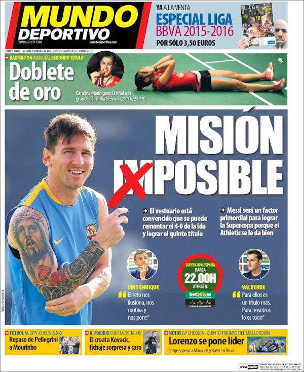 FC Barcelona, Mundo Deportivo: "Misión posible"