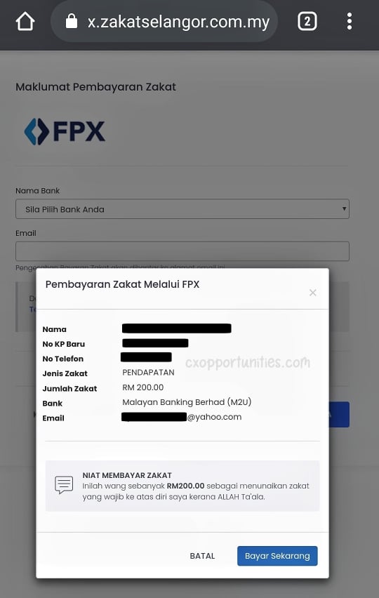 bayar zakat online selangor