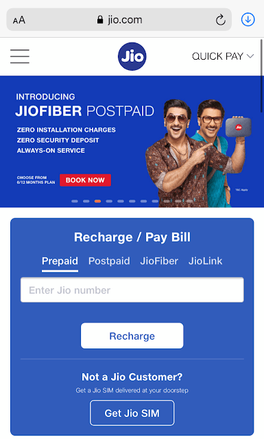 Jio website