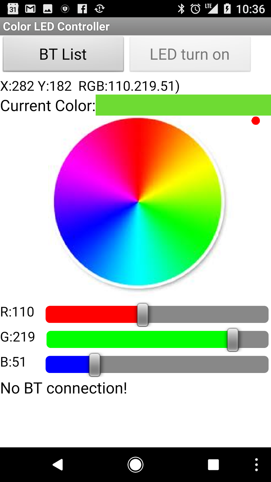 Android App Control Rgb Led W Color Sliders