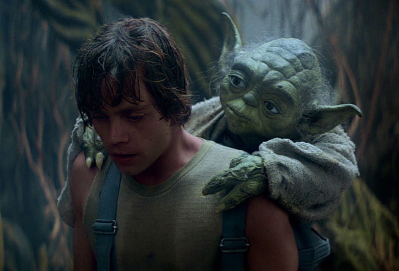 Yoda and Luke Skywalker - The Empire Strikes Back movie still