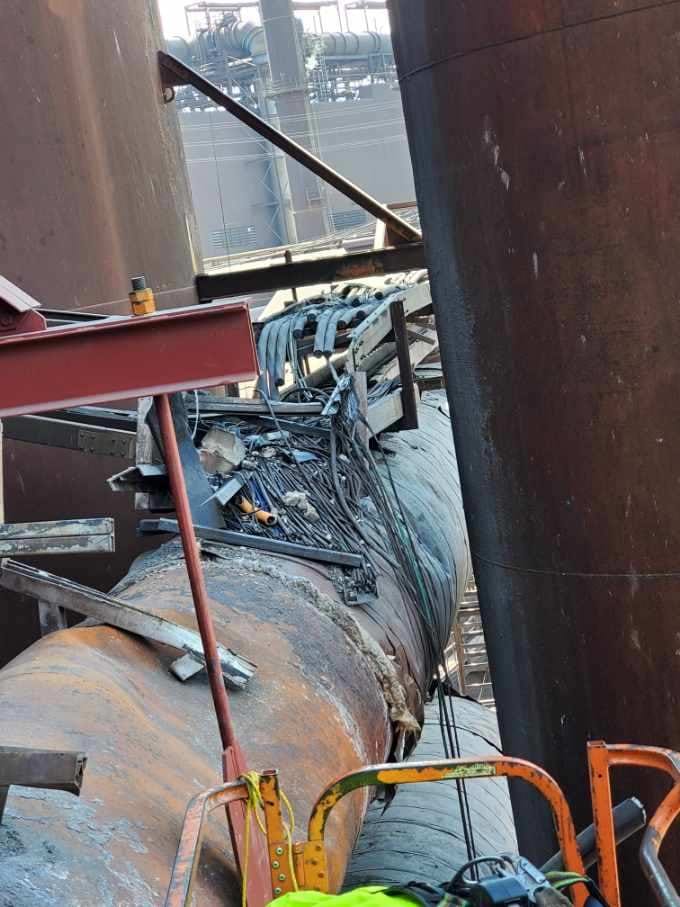 Industrial History The Blast Furnace D complex has an explosion at