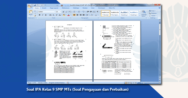 Soal Ipa Kelas 9 Smp Mts Soal Pengayaan Dan Perbaikan Drivedocx