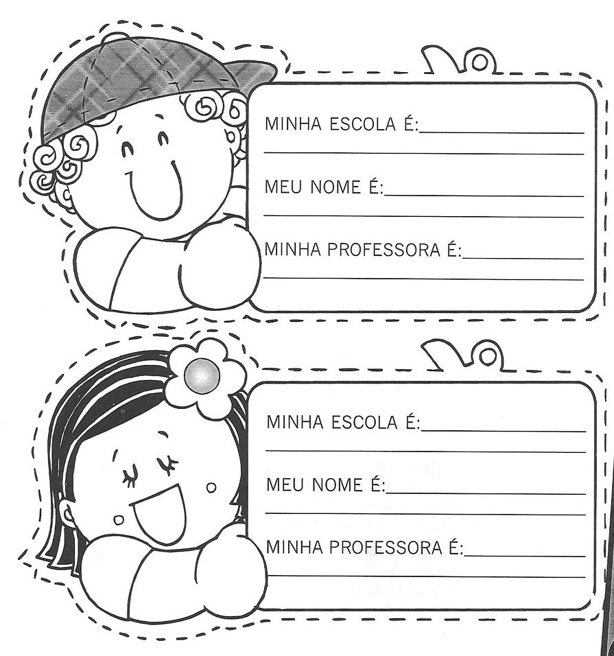 Modelos de Crachá para os alunos! - ESPAÇO EDUCAR