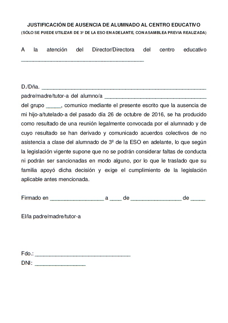 0 Result Images Of Como Escribir Una Carta De Ausencia Para La Escuela