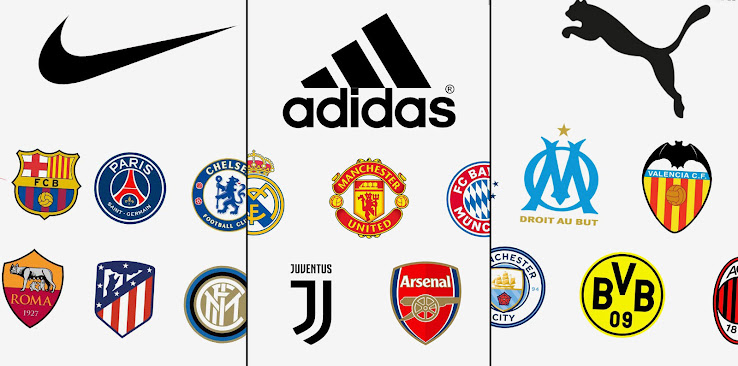 fútbol americano Millas Chaleco Adidas, Nike & Puma - The Top Clubs Of Each Brand In 2020-21 - Footy  Headlines