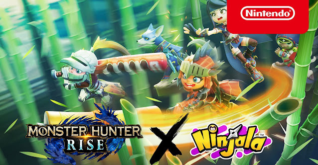 Ninjala (Switch) inicia colaboração com Monster Hunter Rise (Switch)
