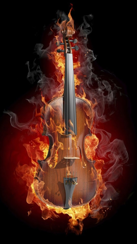   Burning Violin Dark   Galaxy Note HD Wallpaper
