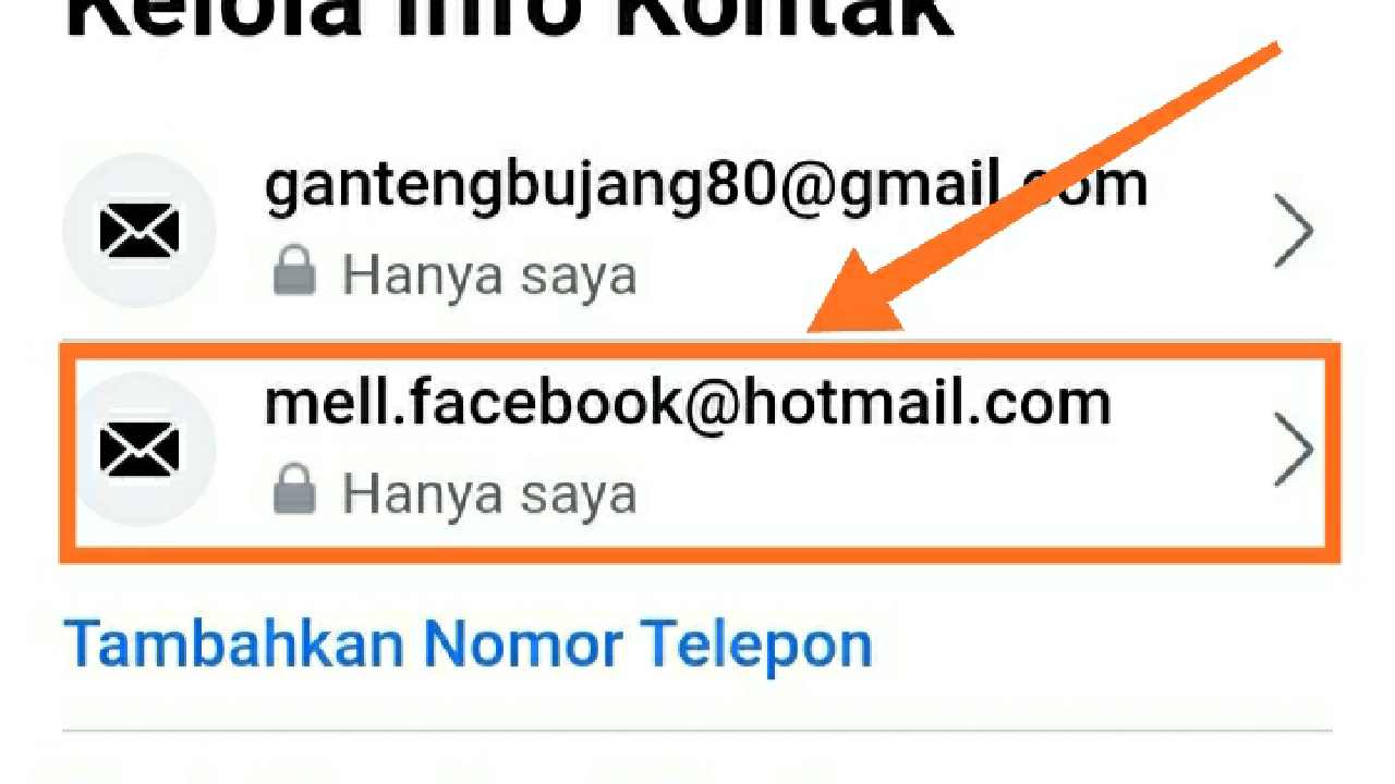 Cara menghapus email blackhole di Facebook