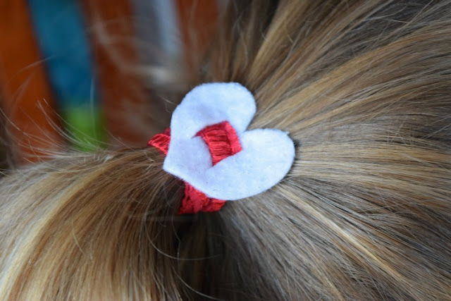 Valentine's Day Headbands and Ponytail Holders made with fold-over elastic