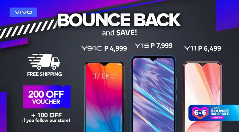 Get the best deals on Vivo smartphones with Lazada 6.6 Bounce Back Sale