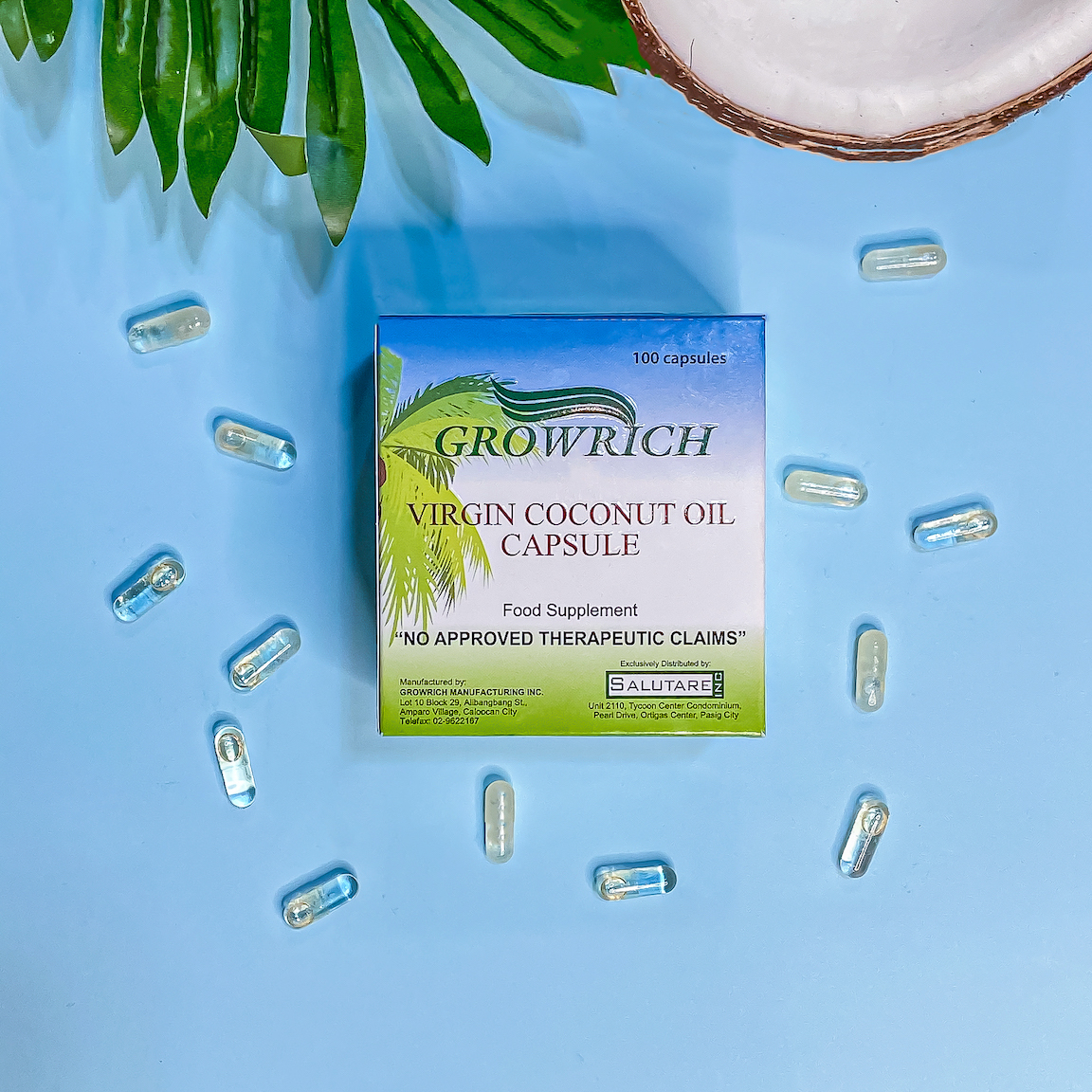 Lemon GreenTea GROWRICH Virgin Coconut Oil Capsules are allnatural