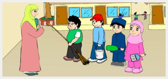 Gambar Animasi Kerja Bakti Di Sekolah Kumpulan Gambar
