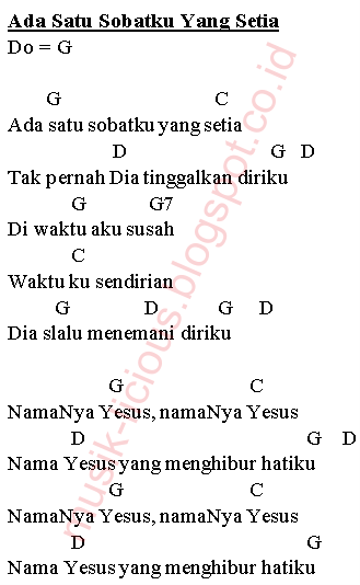 MUSIKLICIOUS: Ada Satu Sobatku yang Setia Kunci Gitar dan Lirik