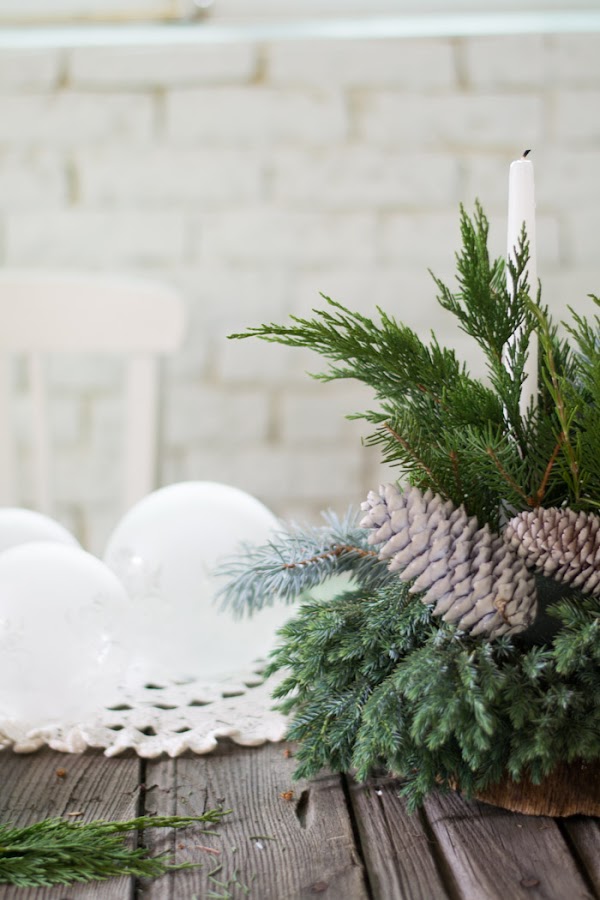 Centro de mesa navidad natural