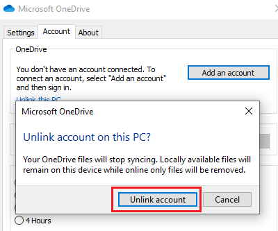 Error de OneDrive 0x8004de34