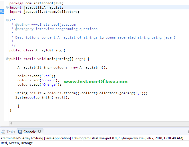 comma java list string separated convert using