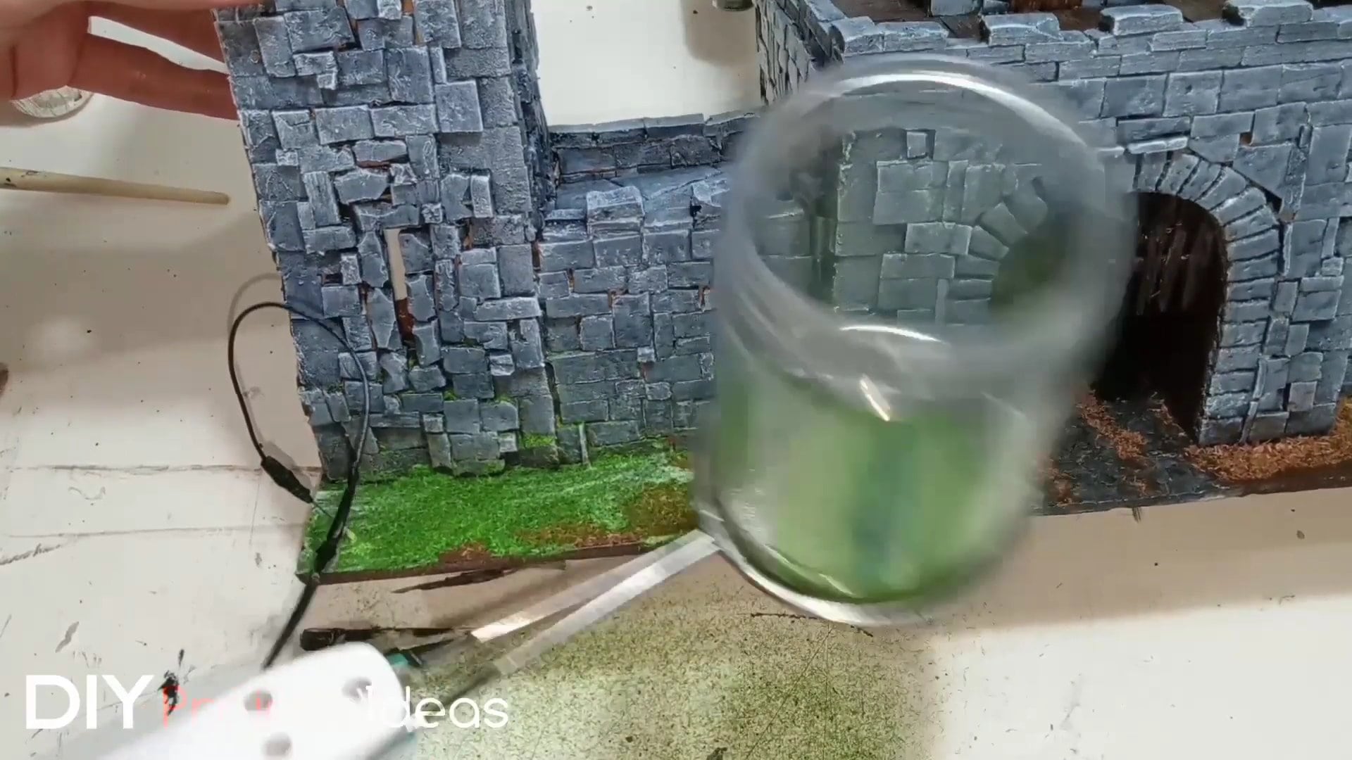 How to make Diorama Stone Castle Gate and Tower for Beginners