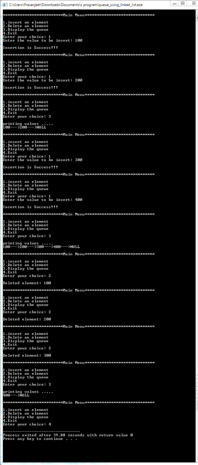 The correct place for easy learning....: Queue Using Linked List