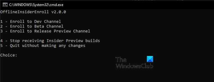 Připojte se k Windows 10 Insider Program-OfflineInsiderEnroll