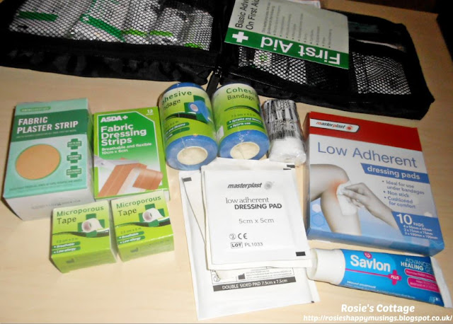 Creating a first aid kit for the home - ordering supplies.