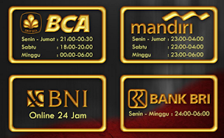 Jam Online Bank BCA, MANDIRI, BRI, BNI Beli Saldo Pulsa Top Up Saldo KhPulsa